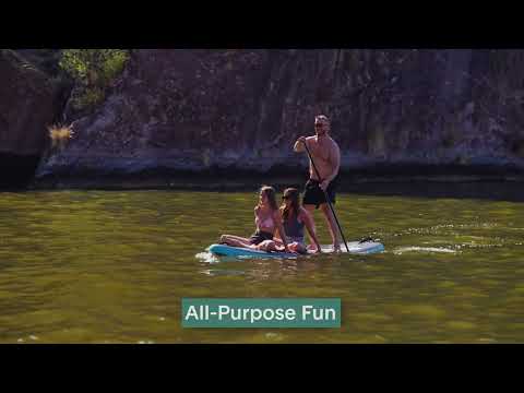 Inflatable SUP for 2 Adults & Child - Stable Non-Slip Deck, 440 lbs Capacity